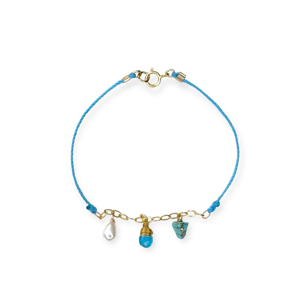 Natural pearl and gemstone bracelet